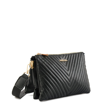 Small black pariz crossbody wallet