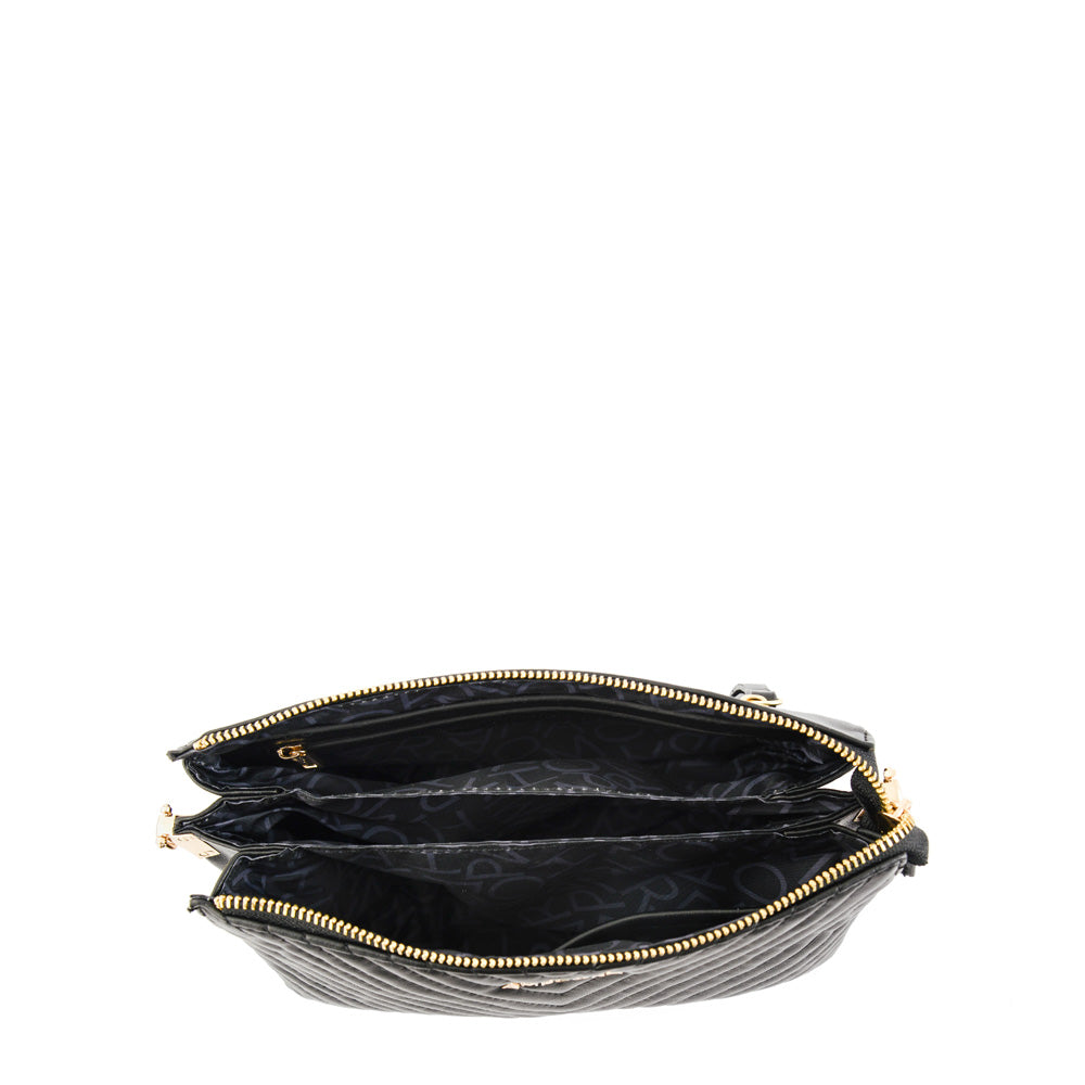 Small black pariz crossbody wallet