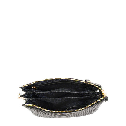 Small black pariz crossbody wallet