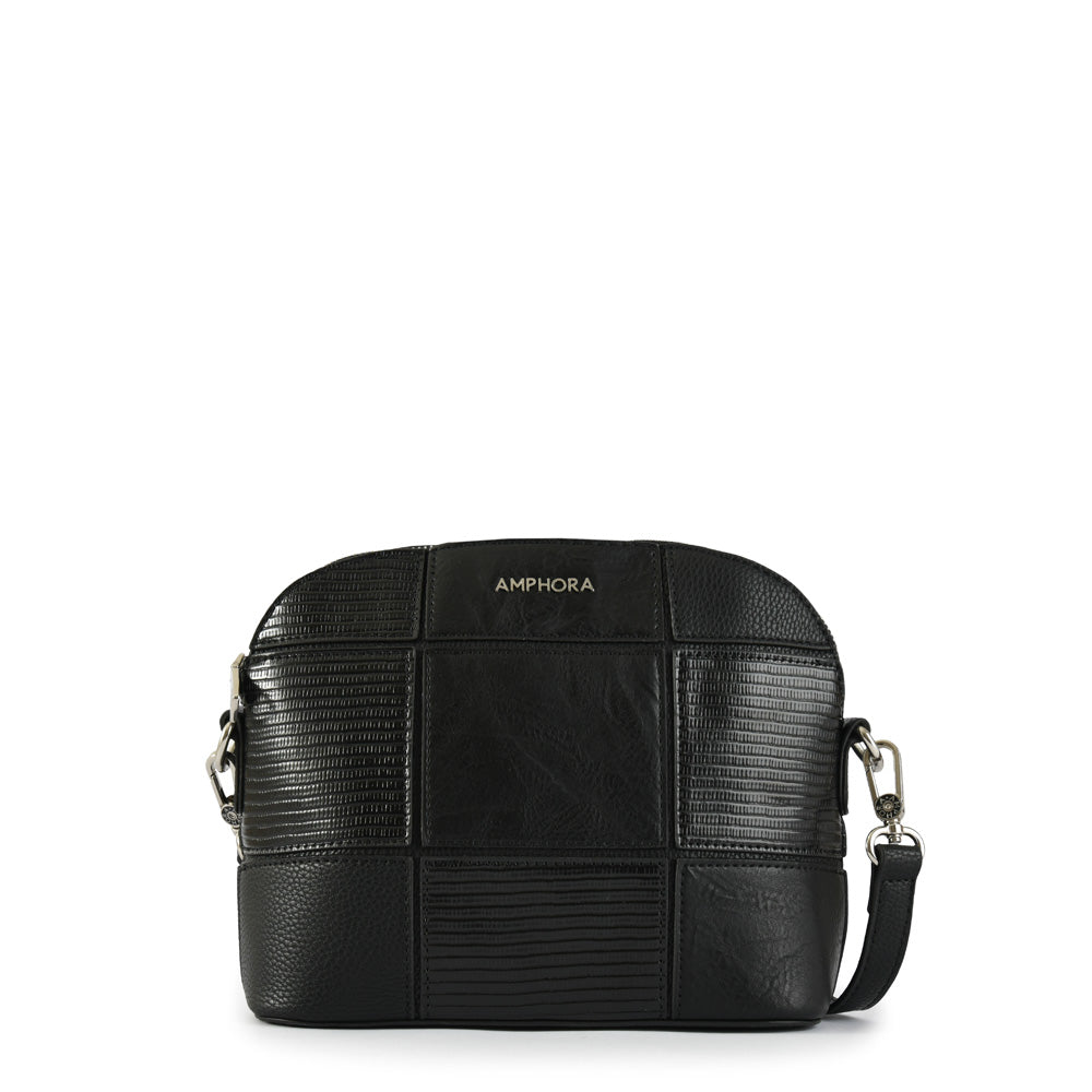 Small black mochi crossbody wallet