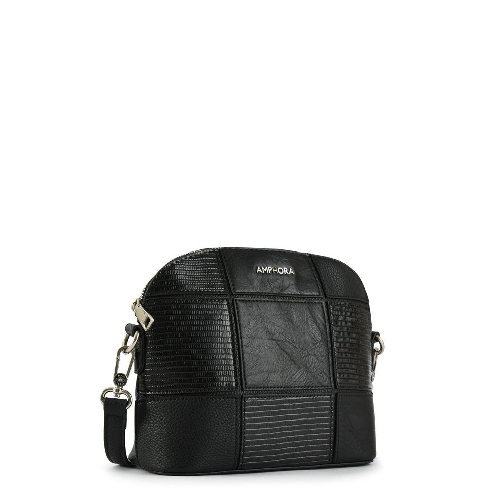 Small black mochi crossbody wallet