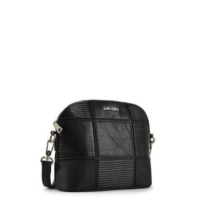 Small black mochi crossbody wallet
