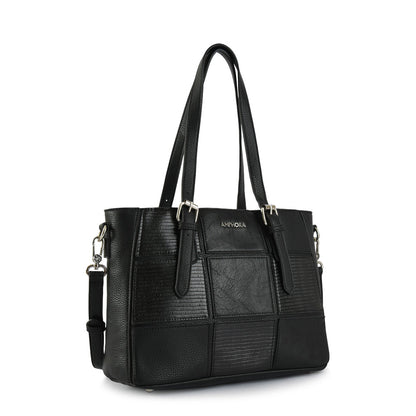 Medium black mochi two-handle wallet