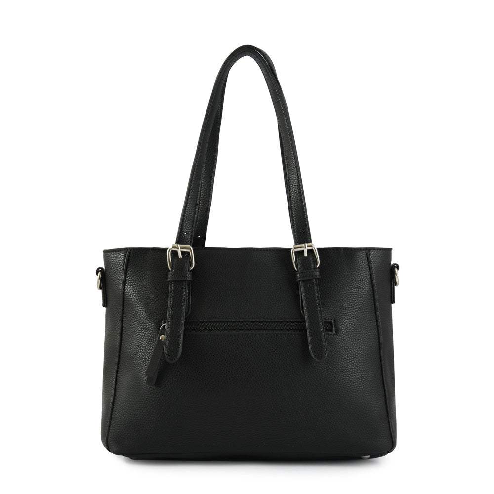 Medium black mochi two-handle wallet