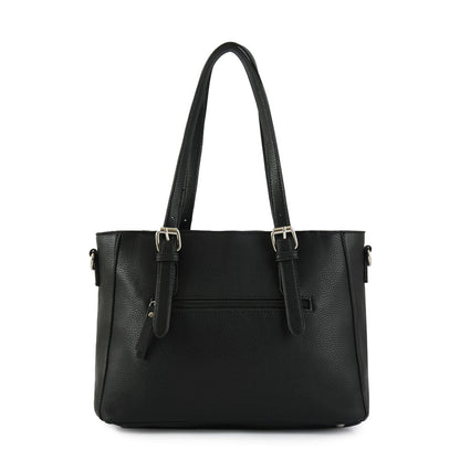 Medium black mochi two-handle wallet