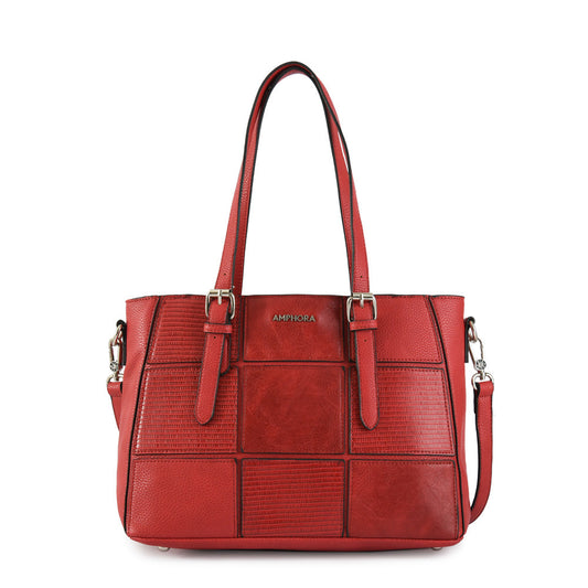 Medium red mochi two-handle wallet