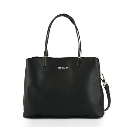 Medium black carmina two-handle wallet