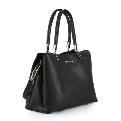 Medium black carmina two-handle wallet