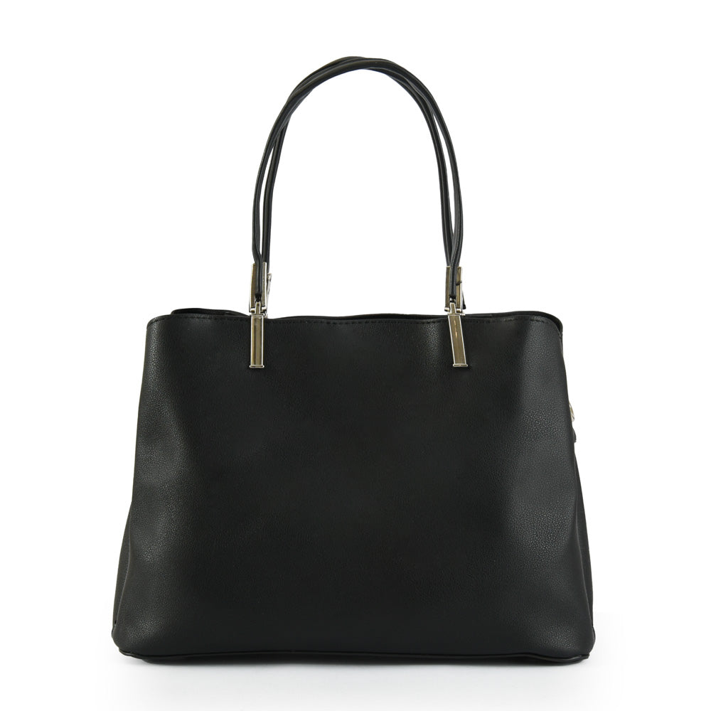 Medium black carmina two-handle wallet