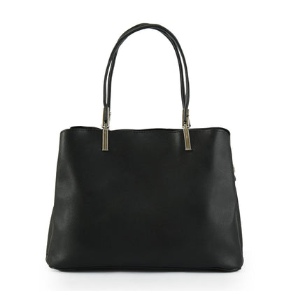 Medium black carmina two-handle wallet