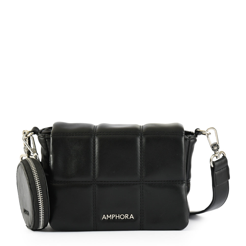 Small black meli crossbody wallet