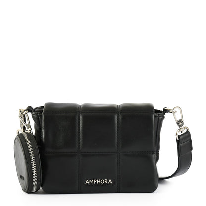 Small black meli crossbody wallet