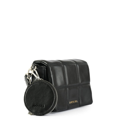 Small black meli crossbody wallet
