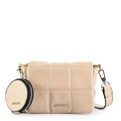 Small dark beige meli crossbody wallet