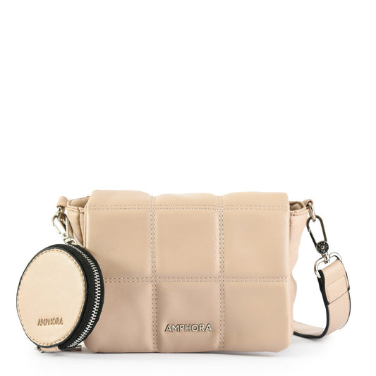 Small dark beige meli crossbody wallet