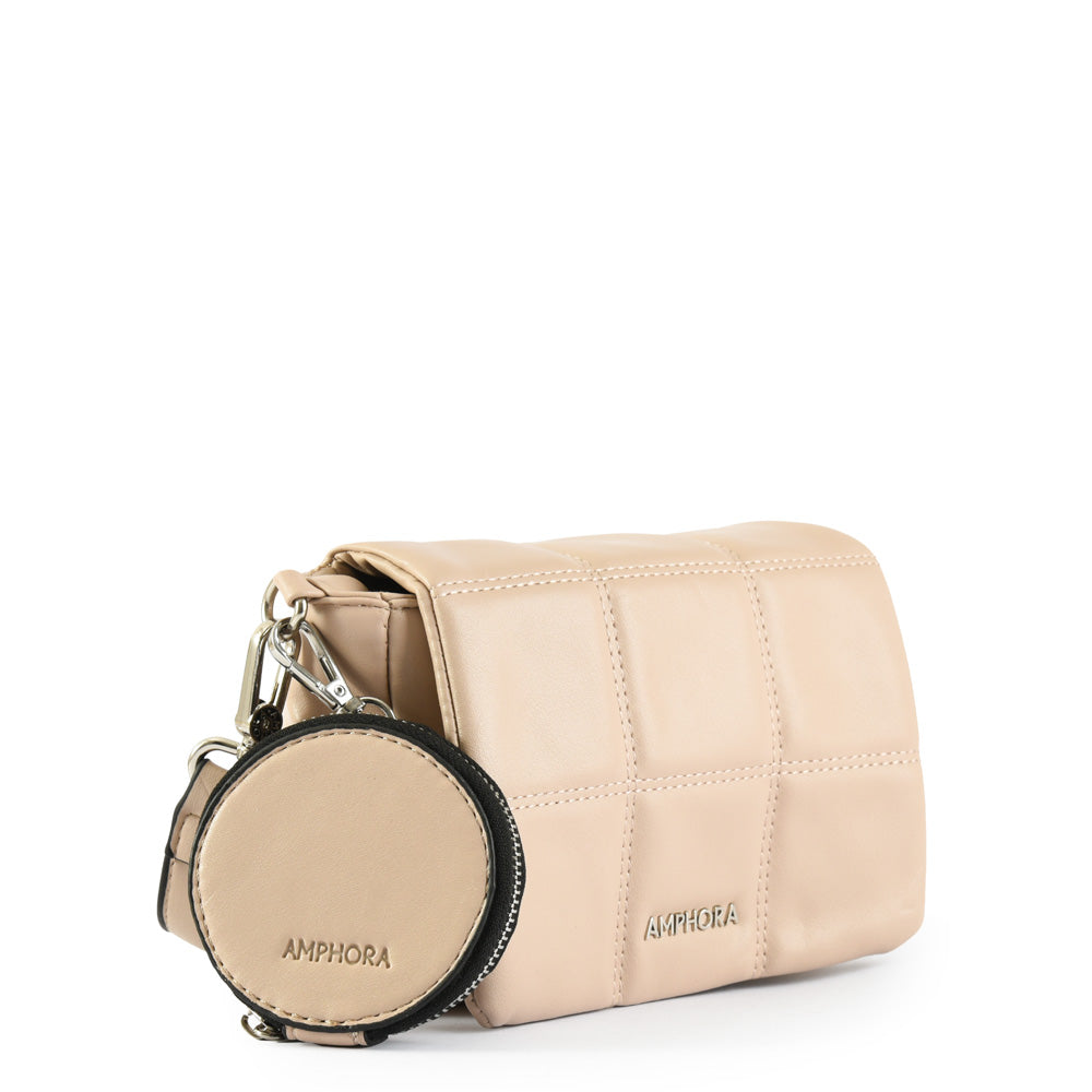 Small dark beige meli crossbody wallet