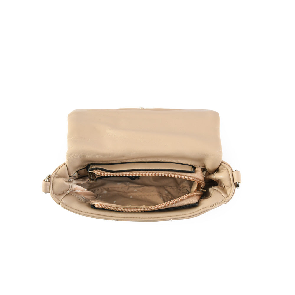Small dark beige meli crossbody wallet