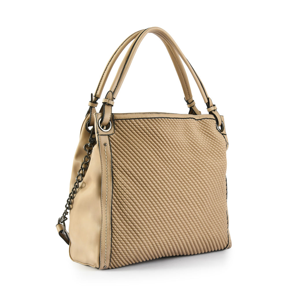Wallet Two Handles Three divisions large dark beige eda