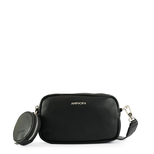 Faruk small black crossbody wallet