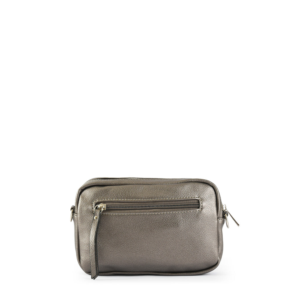 Faruk small dark silver crossbody wallet