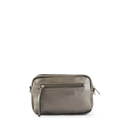 Faruk small dark silver crossbody wallet