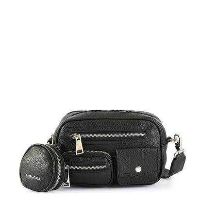 Small black demir crossbody wallet