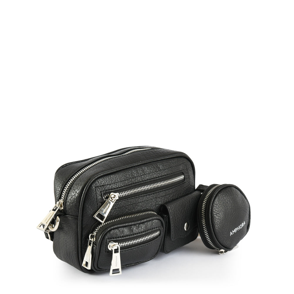 Small black demir crossbody wallet