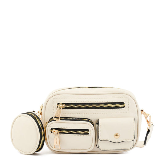 Small ecru white demir crossbody wallet
