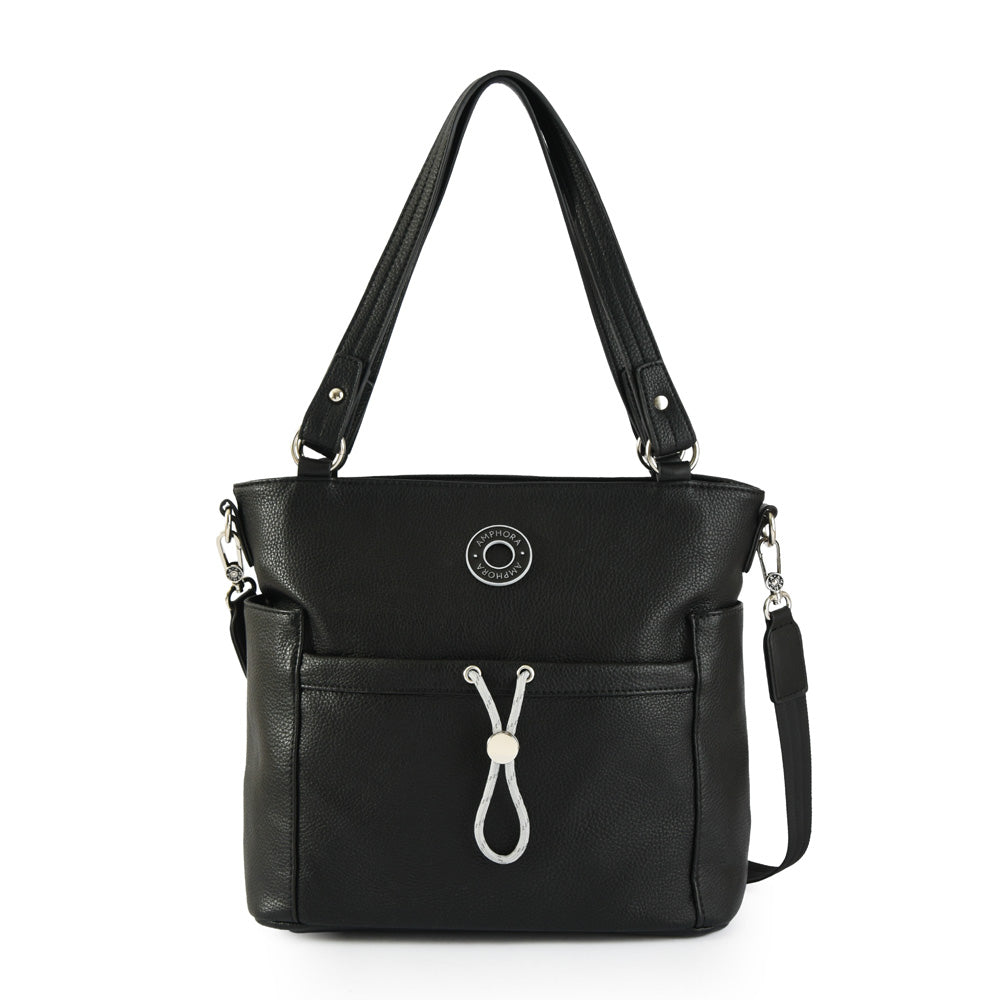 Medium black roudy two-handle wallet