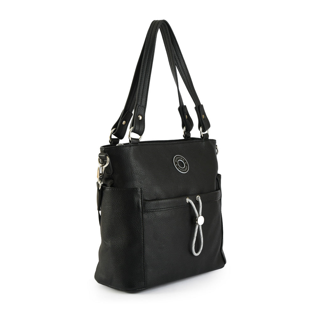 Medium black roudy two-handle wallet