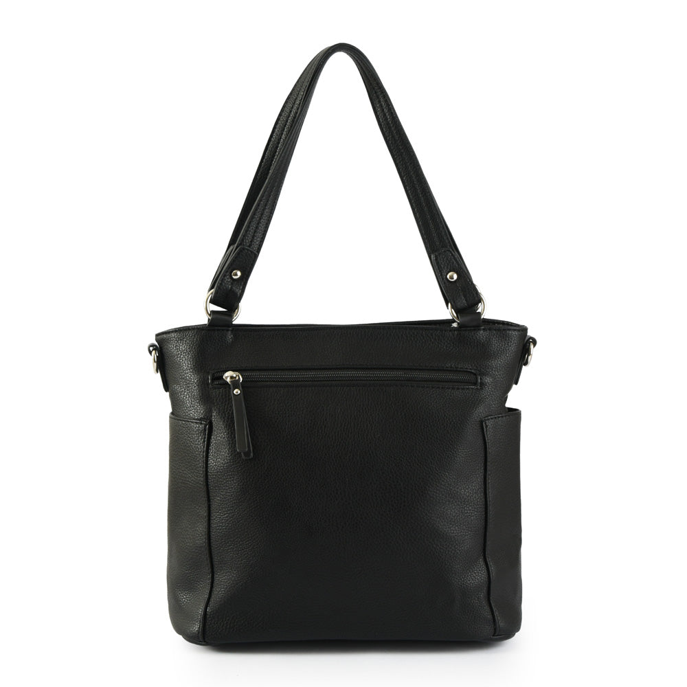 Medium black roudy two-handle wallet
