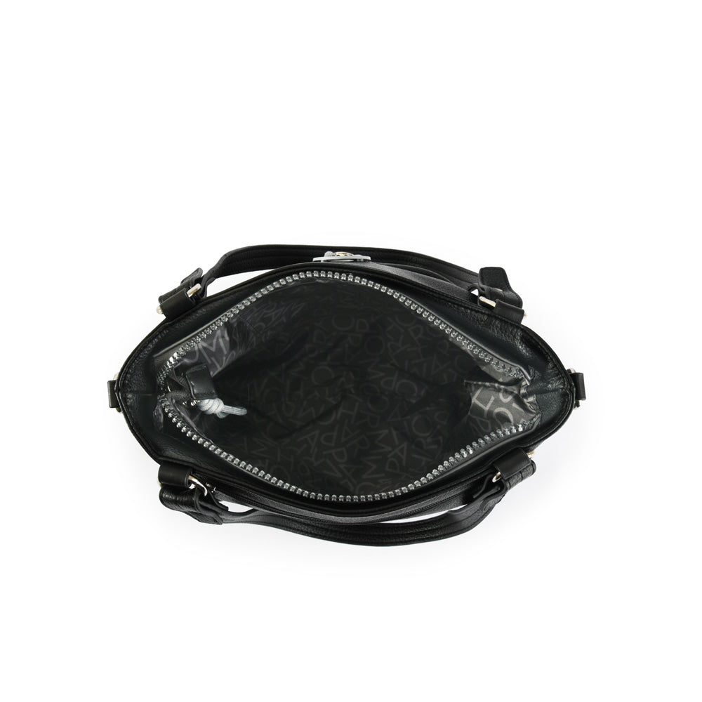 Medium black roudy two-handle wallet