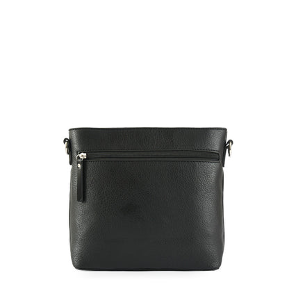 Medium black blossom crossbody bag