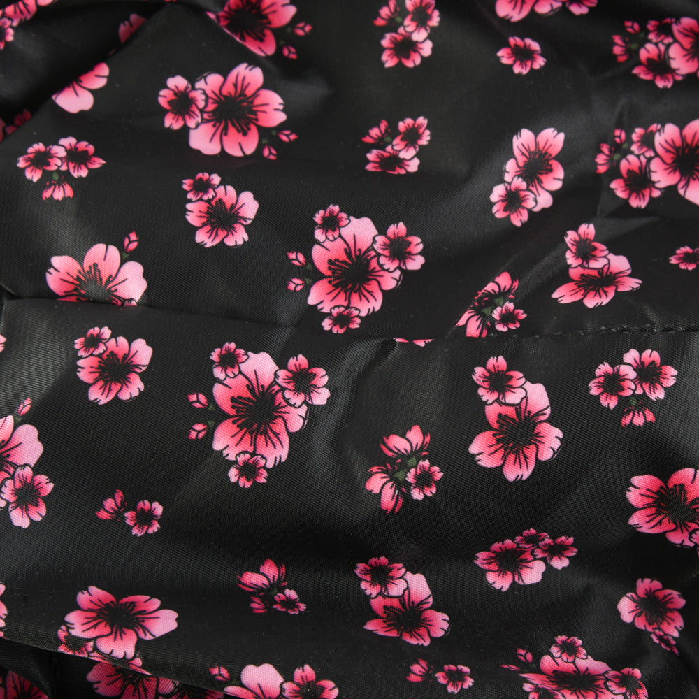 Medium black blossom crossbody bag
