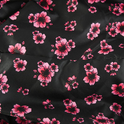 Medium black blossom crossbody bag