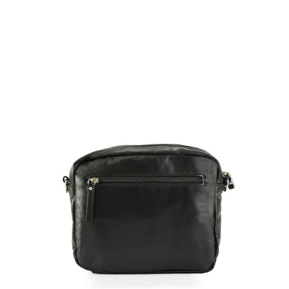 Small black organic crossbody wallet