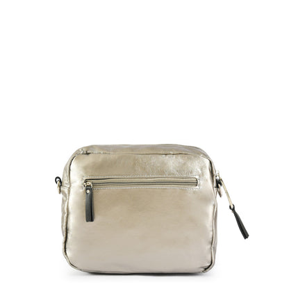 Small dark silver organic crossbody wallet