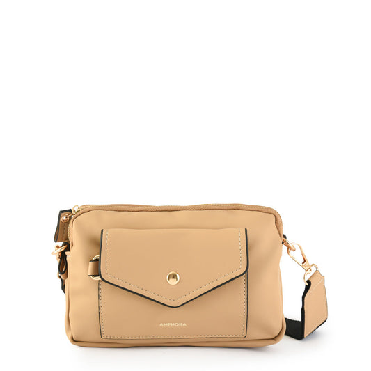 Small beige cyril crossbody wallet
