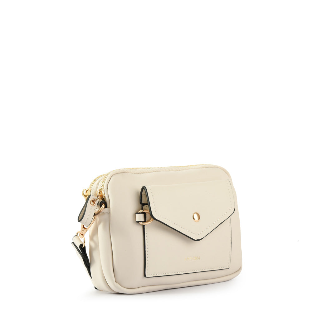 Small ecru white cyril shoulder bag