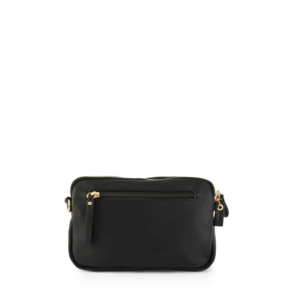Cyril small textured black crossbody wallet