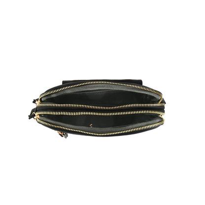 Cyril small textured black crossbody wallet