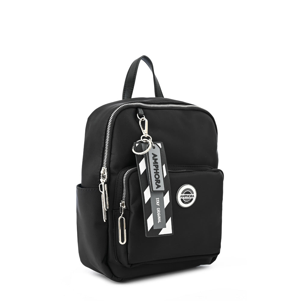 Anne-Claire Medium Textured Black Backpack