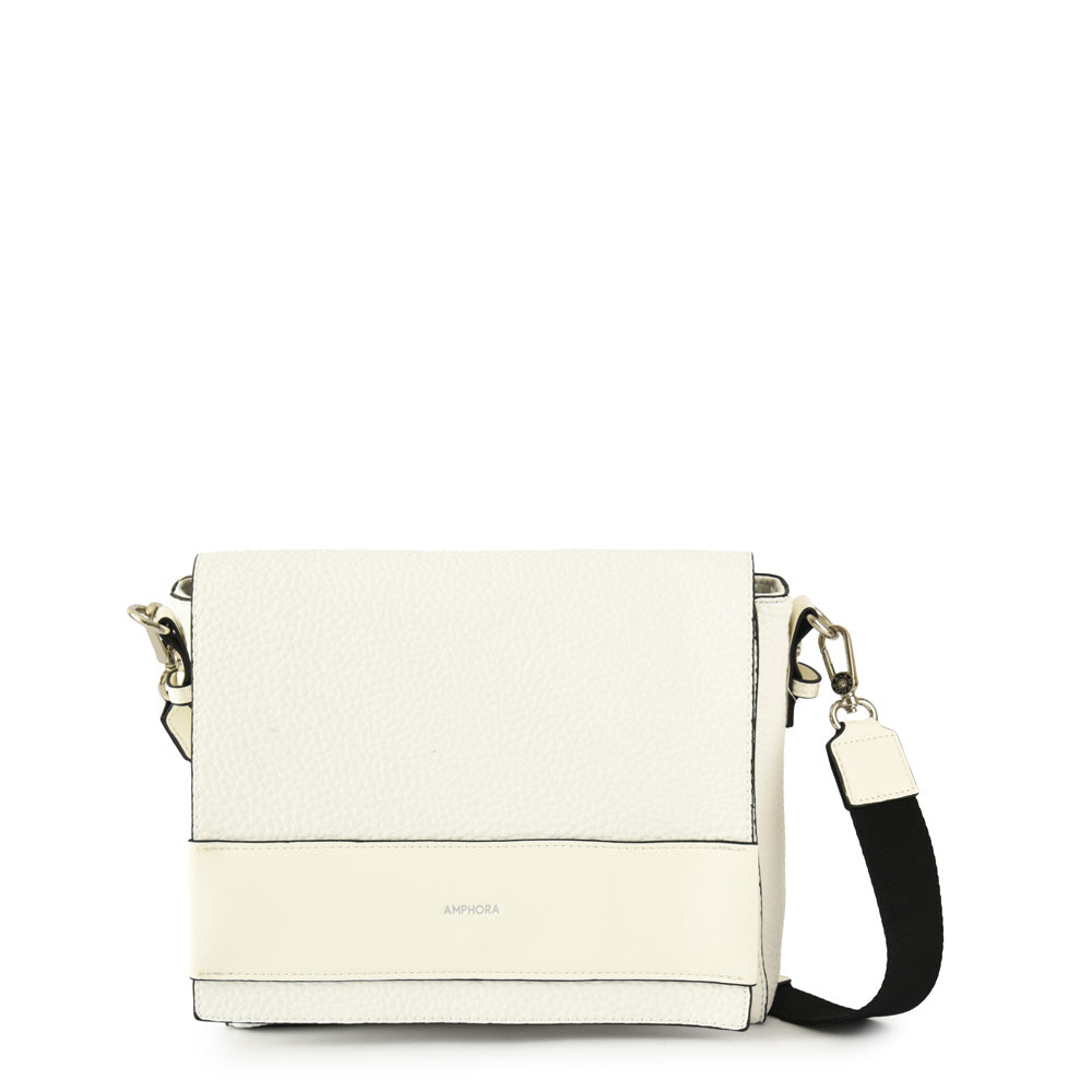Medium white lunna shoulder bag