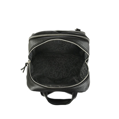 Riz Medium Textured Black Backpack