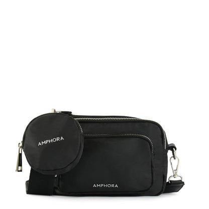 Small black feña crossbody wallet