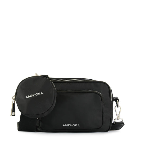 Small black feña crossbody wallet
