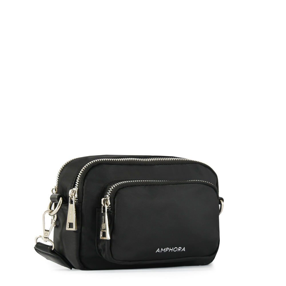 Small black feña crossbody wallet