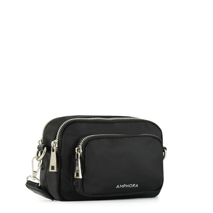 Small black feña crossbody wallet