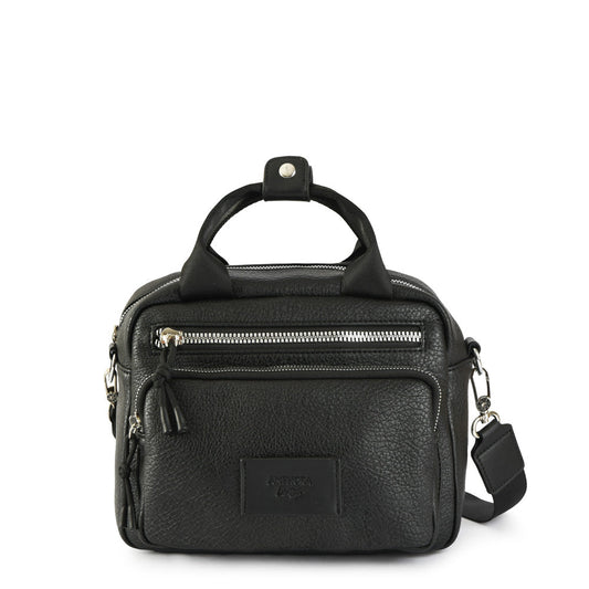 Medium black poxy crossbody bag