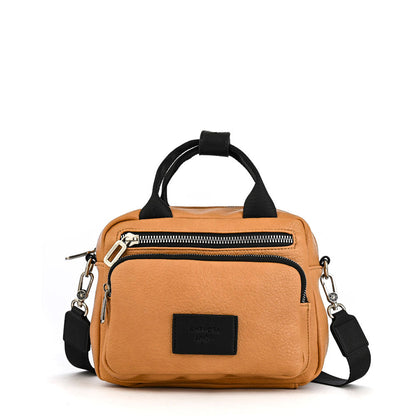 Medium poxy camel crossbody bag